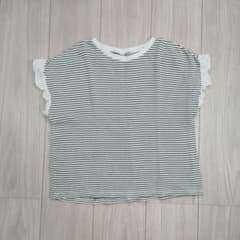 アプレレクール　ワッフルフリルTシャツ ボーダー　　130のサムネイル