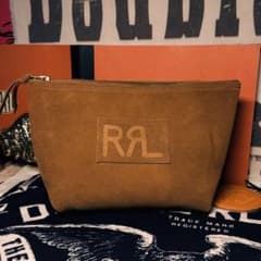 RRL Suede Leather Clutch Bag