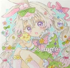 し*こ様 手描きイラスト アナログ オリジナル 女の子 - メルカリ