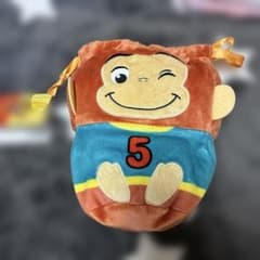 おさるのジョージ　 ぽってり　ぬいぐるみ巾着ポーチ