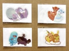 ポケモン　にたものどうし　ライチュウ　ロコン　ヌメルゴン　ドオー　ステッカーのサムネイル