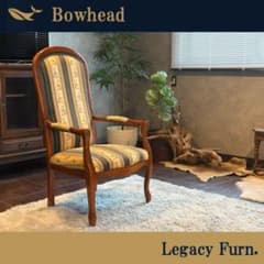 輸入家具 クラシック ヨーロピアン ストライプ ハイバックチェア