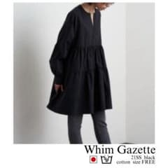 Whim Gazette タイプライターティアードワンピース ブラック FREE 