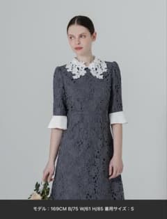 Leja 花柄レースカラースパンコールAラインワンピース - メルカリ