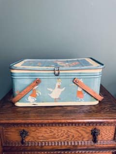 アメリカンヴィンテージ グース バスケット ティン缶 ピクニック缶 レア アメリカンヴィンテージ グース バスケット ティン缶 ピクニック缶