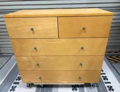 廃盤・希少】無印良品 木製チェスト ワイド4段 メープル材 脚付き 北欧