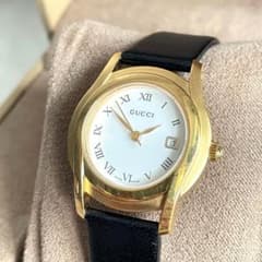 稼動品　GUCCI グッチ　5400L ゴールド　デイト　3針　レディース腕時計
