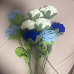 ハンドメイド かぎ針編み バラの花束 9本セットのサムネイル