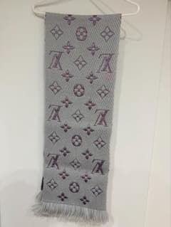LOUIS VUITTON モノグラムマフラー グレー/パープル LOUIS VUITTON モノグラムマフラー グレー/パープル