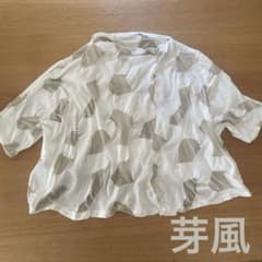 芽風 めふう センソユニコ カットソー ブラウス オフ白×ベージュ