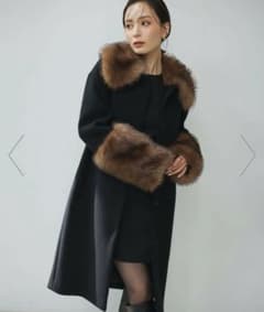 超美品】anuans ファートリムコクーンコート - メルカリ