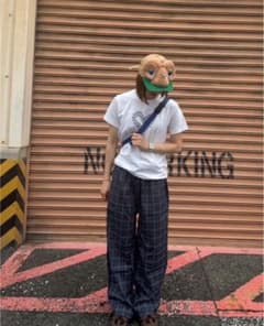 yoro チェックウエストゴムパンツ Lサイズのサムネイル