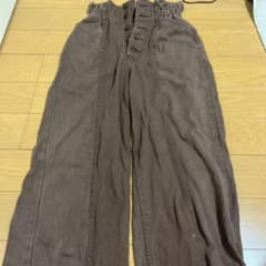 ハイウエスト ボタンフライ ワイドパンツ ブラウンのサムネイル