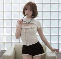 andmary Fleur frill knit tops ivory - メルカリ