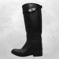 エルメス ボックスカーフ ケリー ジャンピング ロング ブーツ 35 1/2 