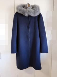 美品■バーニーズニューヨーク■リバーシブルフォックスファー付ダブルフェイスコート 美品□バーニーズニューヨーク□リバーシブルフォックスファー付ダブル