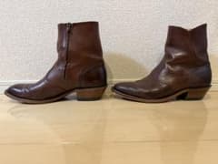 ブラウン Boulet ジッパー付き ウエスタンブーツ US 11 - メルカリ