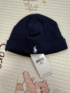 Ralph Lauren コットン 帽 ビーニー ネイビー39cmのサムネイル