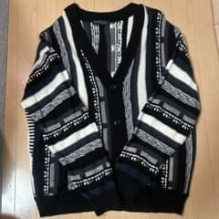 ニットカーディガン　ストライプ柄