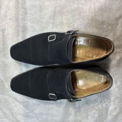 CROCKETT&JONES LOWNDES ダブルモンク　スエード　ネイビー CROCKETT&JONES LOWNDES ダブルモンク スエード ネイビー - メルカリ