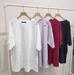 【お値下げ中】w closet 穴あきビッグTシャツのサムネイル