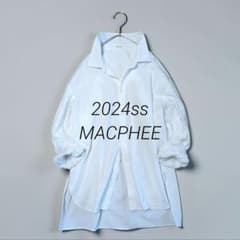 2024ss　マカフィー　コットンドビーストライプオープンカラーシャツ　丈長めのサムネイル