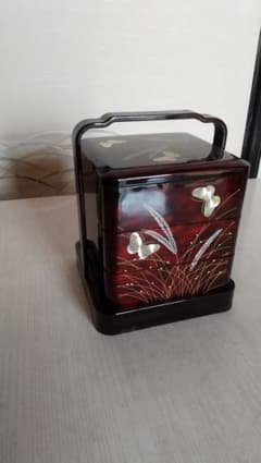 重箱 三段 提げ重 蝶 蒔絵 伝統工芸品
