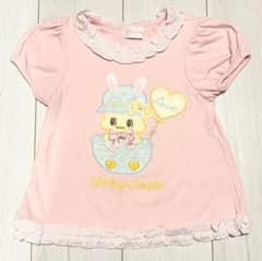 シャーリーテンプル Tシャツ 半袖 110 ひよこ うさぎ アップリケ