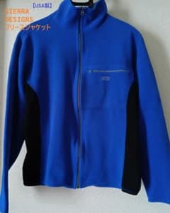 【USA製】シエラデザイン フリースジャケット ブルー×ブラック