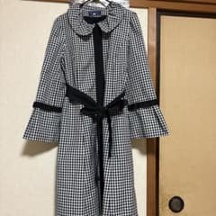 美品 エムズグレイシー スプリングコート チェック リボンベルト 美品 エムズグレイシー スプリングコート チェック リボンベルト