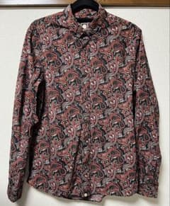 【柄シャツ】XL 美品 pretty green ペイズリ 一柄シャツ 長袖のサムネイル