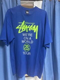STUSSY ワールドツアー Tシャツ ブルー XLのサムネイル