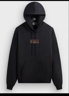 Kith クラシックロゴ レオパードアプリーク パーカー M ブラック 