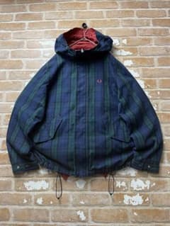 00s FRED PERRY ナイロンジャケット ブラックウォッチ リバーシブル