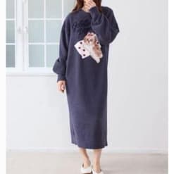 新品　未使用　ジェラートピケ　 　シーズー　ジャガードワンピース　ネイビーのサムネイル