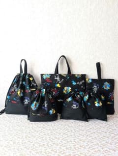 入園入学6点セット　ストライプブルーレッスンバック☆上履き袋☆体操着袋、お弁当袋 入園入学6点セット ストライプブルーレッスンバック☆上履き袋☆体操着