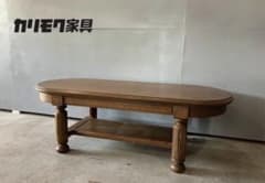 ¥38600 カリモク　ブラウン楕円形木製センターテーブル 38600 カリモク ブラウン楕円形木製センターテーブル - メルカリ