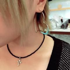 大人気のハートピアス！大きめで存在感あり！オープンハートピアス両耳のサムネイル