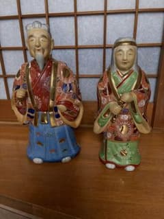 九谷焼 八幡窯 高砂人形 夫婦人形 置物 大型 縁起物 九谷焼 八幡窯 高砂人形 夫婦人形 置物 大型 縁起物 - メルカリ