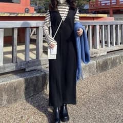 Vネックロングジャンバースカートのサムネイル