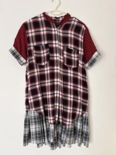 DIESEL チェック柄 異素材切替 チュニック 半袖のサムネイル