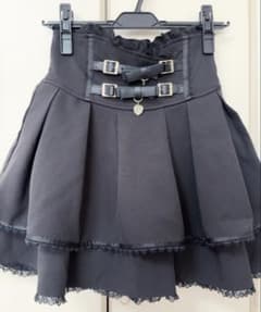 LIZLISA 2連リボンベルトスカパン ブラック 黒 - メルカリ