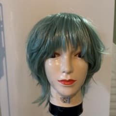 ミントグリーン ウルフカット コスプレウィッグ ジェラトーニ 仮装 d