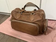 お値下げ不可 miumiu ポケット ナッパレザー トップハンドル バッグ 