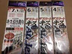 ささめアスリートキス.キス競技用4号〜7号キス投げ釣り仕掛け4セットのサムネイル