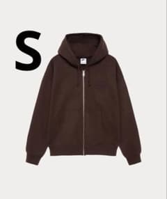 NIKE ステューシー　ジップパーカー　Sサイズ　ブラウン 25FW STUSSY x NIKE STONE WASHED FLEECE ZIP HOODIE DARK CINDER M