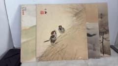 水墨画 色紙 富士山 雀 松 4枚セット - メルカリ