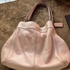 COACH レザー ハンドバッグ ピンクベージュのサムネイル
