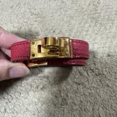 エルメス 赤 レザーバングル 二重巻き - メルカリ