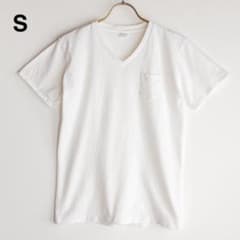 希少】ポケット付 Vネック Tシャツ S ホワイト 無地 日本製 - メルカリ
